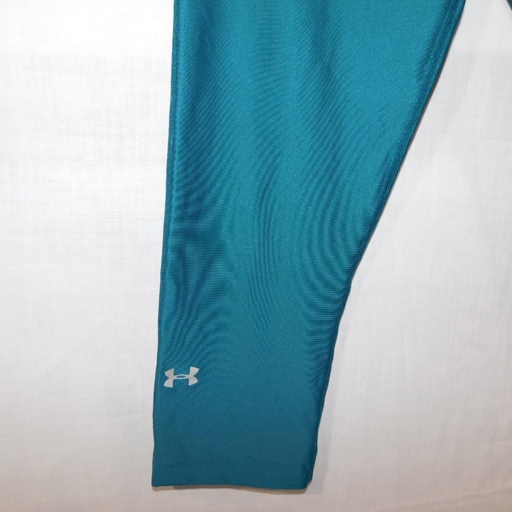 Under Armour HeatGear Teal Compression Crop Capri Leggings Womens M - Picture 4 of 8